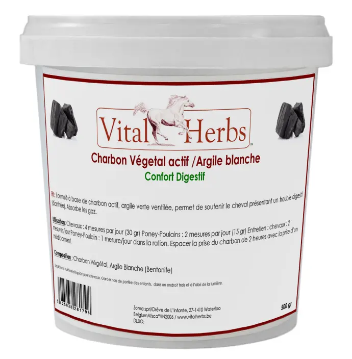 Charbon vegetal actif /Argile blanche