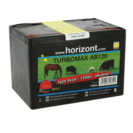 PILE HORIZONT "TURBOMAX AB120" 9 V - 120 AHPas de livraison mais enlèvement possible au magasin.