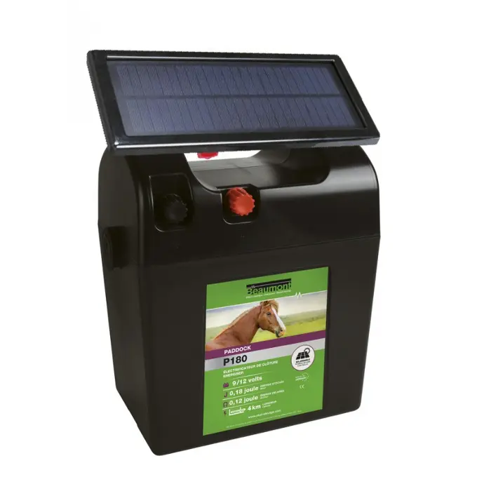 POSTE À PILE BEAUMONT "PADDOCK" P180 + PANNEAU SOLAIRE 2,5 W