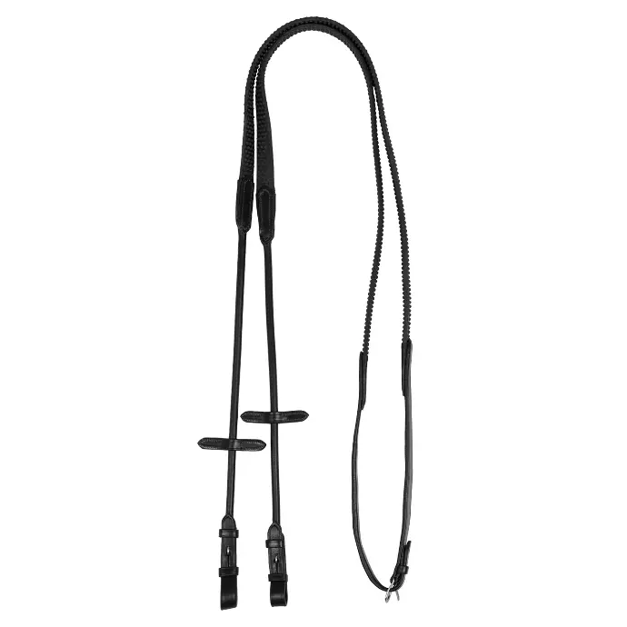 RENES ACAVALLO ROLLED LEATHER DOTTED RUBBER REINS 1,6 CM (5/8")