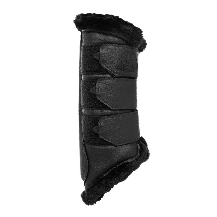 GUETRES ARRIERE ACAVALLO HIND BRUSHING HORSE BOOTS W/SYNTHETIC FUR W/TRIPLE VELCRO