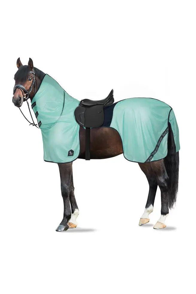 Couverture anti-mouches pour monter à cheval Horze Paso Fino avec couvre-encolure amovible et protection UV  