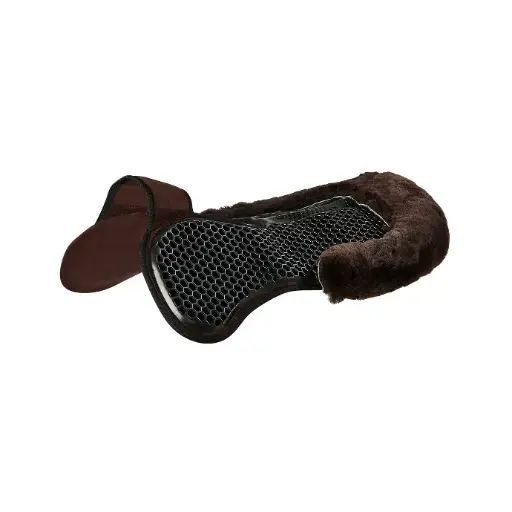 AMORTISSEUR ACAVALLO WITHERS FREE HEXAGONAL GEL PAD WITH MICROPILE AND BACK SHEEPSKIN EDGE 