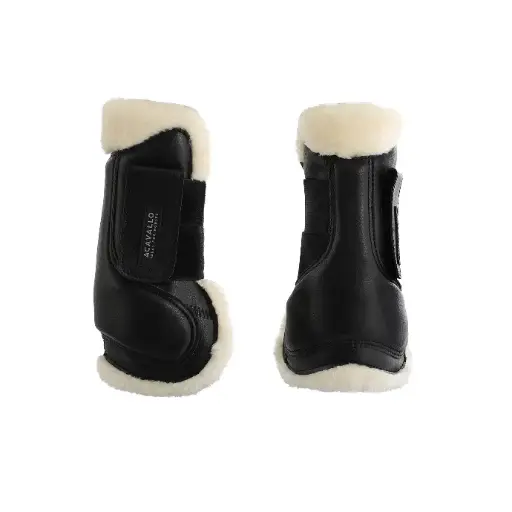 GUETRES ACAVALLO ECO-LEATHER TENDON BOOTS WITH ECO-WOOL AND DOUBLE VELCRO FASTENING